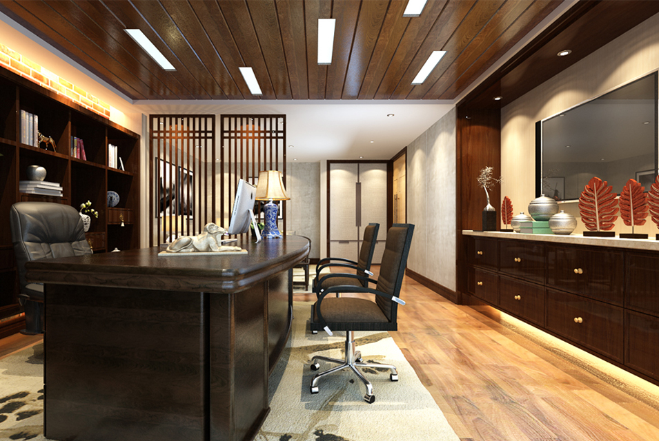 中式<a href=http://www.tw1o.cn/tags-728.html target=_blank class=infotextkey>老板办公室装饰</a>